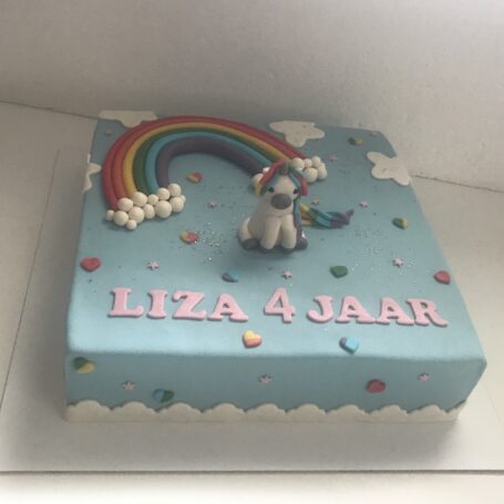 3D Eenhoorn regenboog taart LIZA