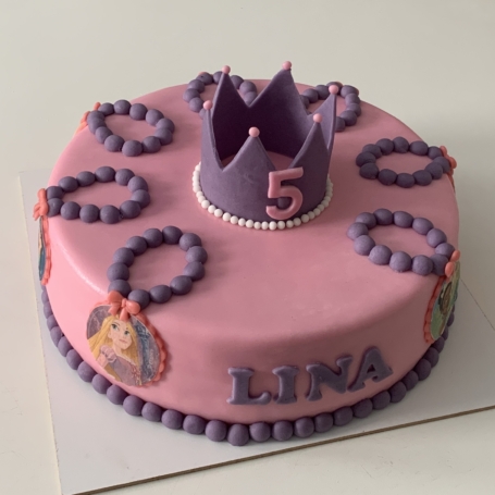 Disney Prinsessen taart met kroon LINA