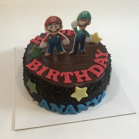 Mario en Luigi chocolade taart