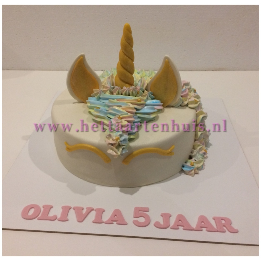 Taart Verjaardag Goud Eenhoorn Decoratie Topper (Goud