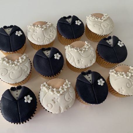 Cupcakes bruid en bruidegom