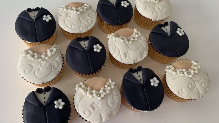 Cupcakes bruid en bruidegom