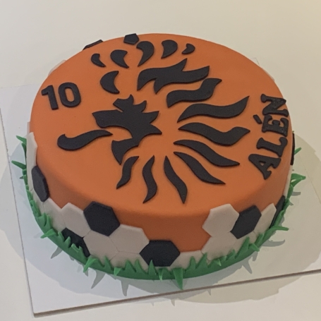 Oranje voetbal logo taart ALEN