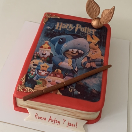 Harry Potter en Brawl Stars boek taart