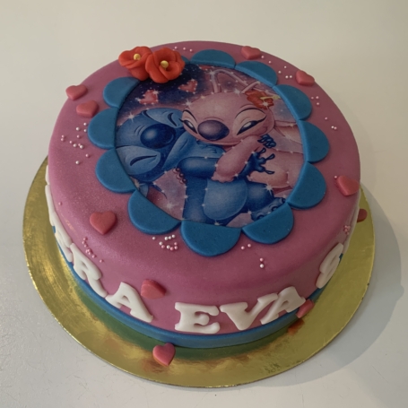 Stitch en Angel taart EVA