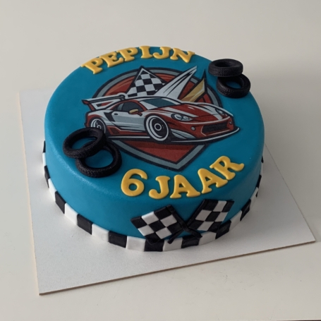 Raceauto taart PEPIJN