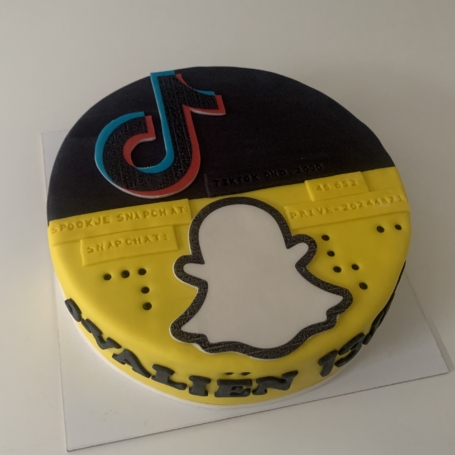 TikTok en SnapChat taart J-VALIEN