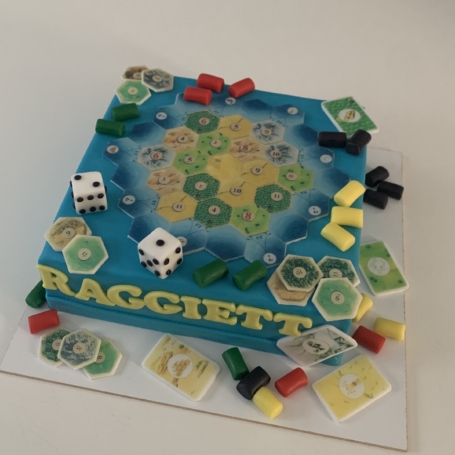 Catan bordspel taart