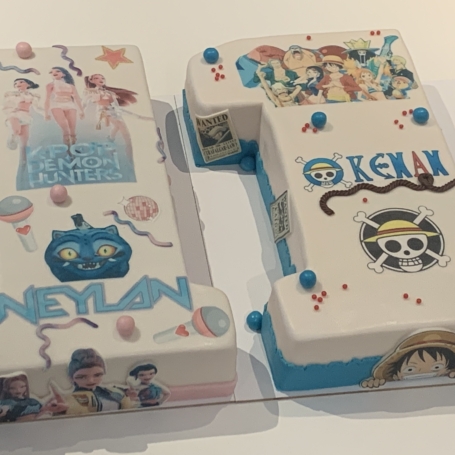Cijfer taart K-Pop Demon Hunters en Cijfer taart One Piece