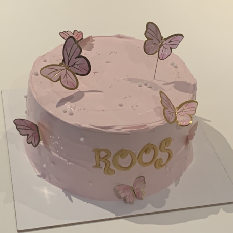 Vlinder taart ROOS