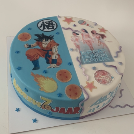 Combinatie taart Dragon Ball Z en Demon Hunters