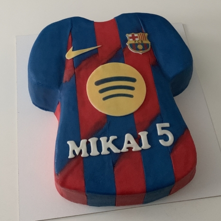 FC Barcelona voetbalshirt taart MIKAI