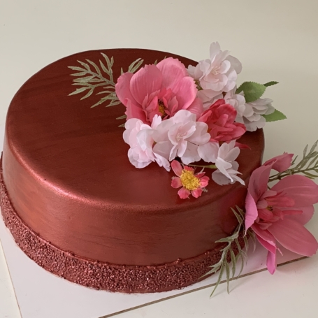 Rosé taart met bloemen RAJNI