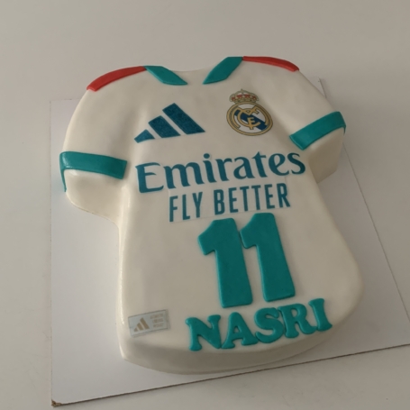 Real Madrid voetbalshirt taart 2026-2027